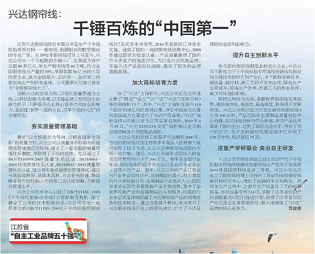 兴达钢帘线：千锤百炼的“中国第一”