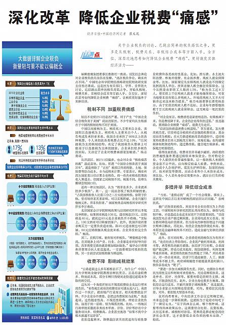 深化改革 降低企业税费“痛感”
