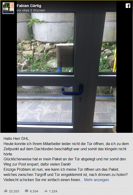 2017-10-16 16 05 49-Bad Soden am Taunus Lieferdienst stellt Paket am dümmstmöglichen Platz ab! Ex