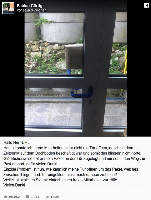 2017-10-17 13 17 18-In Bad Soden am Taunus Bote klemmt Paket in Türgriff und schließt Bewohner ein 