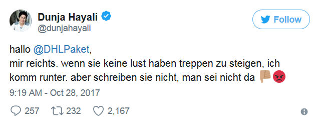 2017-10-30 14 28 05-ZDF-Moderatorin Dunja Hayali legt sich mit der DHL an - WELT