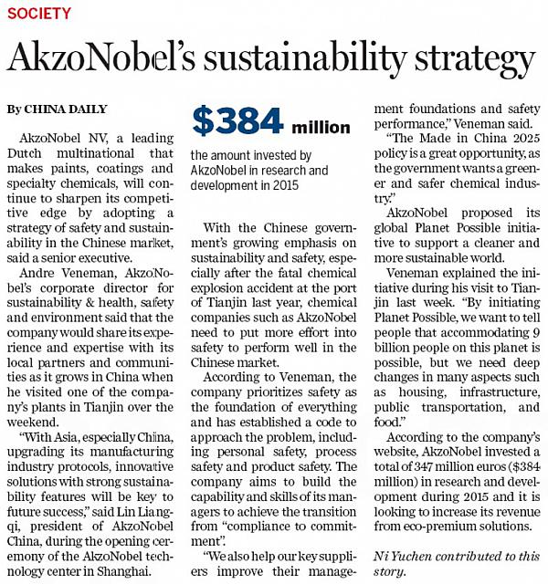 AkzoNobel’s sustainability strategy
