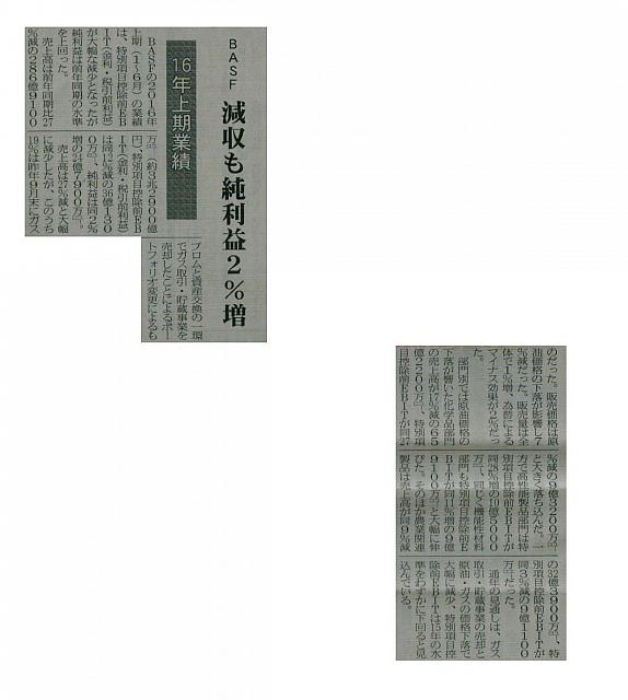 BASF 減収も純利益2%増