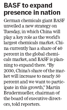 BASF to expand presence in nation