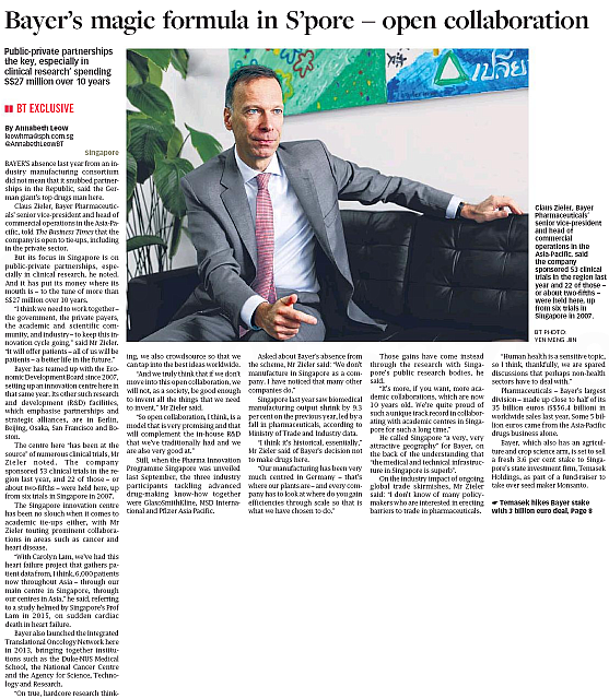 Bayer's magic formula in Singapore - open collaboration