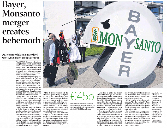Bayer, Monsanto merger creates behemoth