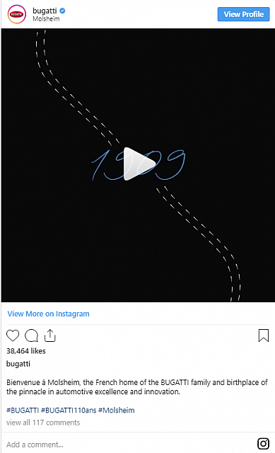 Bugatti Social Media