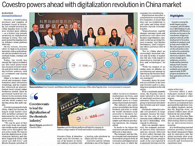 Covestro powers ahead with digitalization
