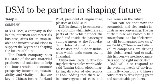 DSM to be partner in shaping future