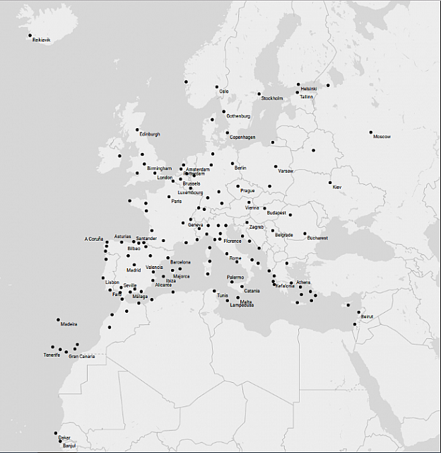 Figure 2. Vueling destinations as 2017