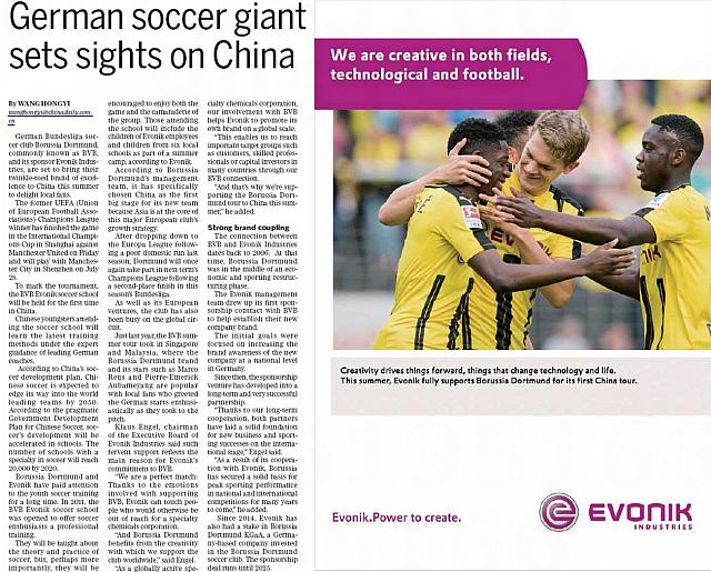 German soccer giant sets sights on China