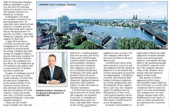 LANXESS taking the lead in mid-sized markets