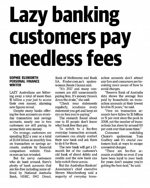 Lazy banking customers pay needless fees
