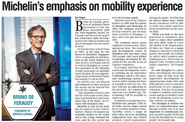 Michelin's emphasis on mobility experience