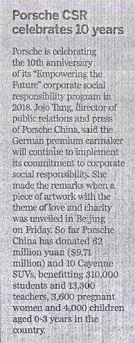 Porsche CSR celebrates 10 years