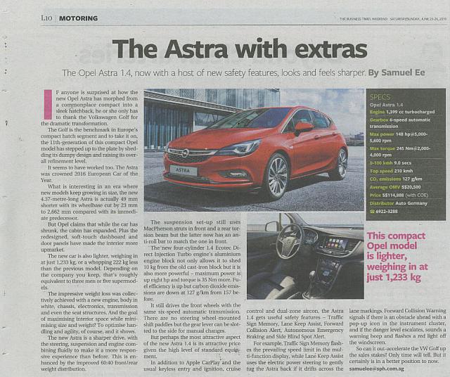 The Astra with extras