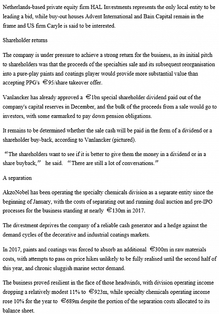 Vision, price for Akzo specialty chems business outweigh regional concerns – CEO2
