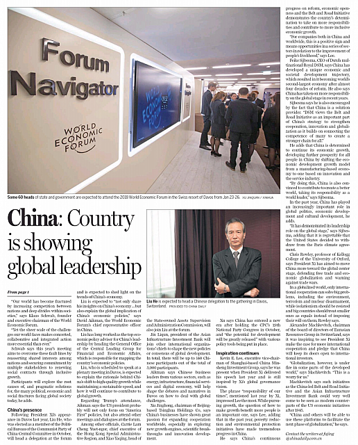 Xi’s vision pertinent for Davos this year 2