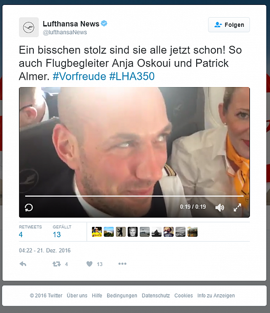 efficiency and 2016-12-22 06 22 04-Lufthansa News auf Twitter Ein bisschen stolz sind sie alle jetzt schon! So au