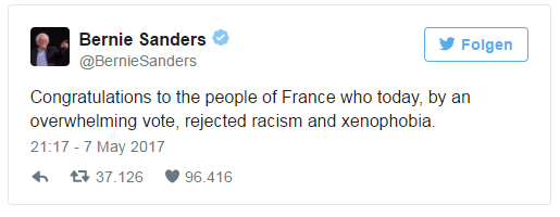 sanders tweet