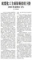 欧盟化工全球份额持续下降
