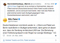 2018-11-29 17 01 37-DHL vergeigt Zustellung und beschimpft Kunden Die einzige Scheiße ist Ihr Rumg