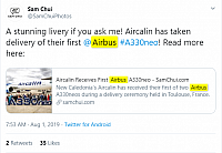 2019 09 09 15 00 01 7 Sam Chui on Twitter A stunning livery if you ask me Aircalin has taken de