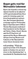 Bayer gets nod for Monsanto takeover