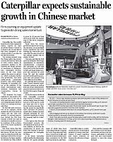 Caterpillar expects sustainable growth in Chinese market