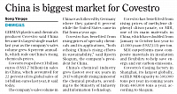 China is biggest market for Covestro