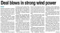 Deal blows in strong wind power