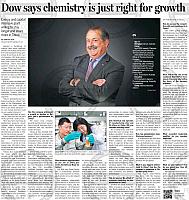 Dow says chemistry is just right for growth