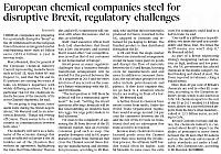 European chemical companies steel for disruptive Brexit, regulatory challenges