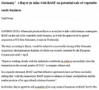 Germany’s Bayer in talks with BASF on potential sale of vegetable seeds business