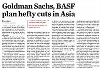Goldman Sachs, BASF plan hefty cuts in Asia