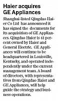 Haier acquires GE Appliances
