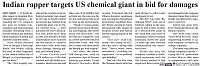 Indian rapper targets US chemical giant in bid for damages