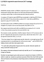 LANXESS expected to meet forecast 2017 earnings1