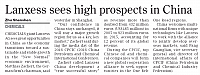 LANXESS sees high prospects in China