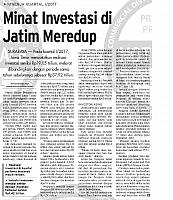 Minat Investasi di Jatim Meredup