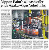 Nippon Paint’s all-cash offer ends Axalta-Akzo Nobel talks