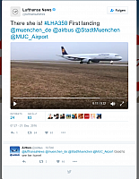first landing 2016-12-22 06 24 51-Lufthansa News auf Twitter There she is! #LHA350 First landing @muenchen de @a